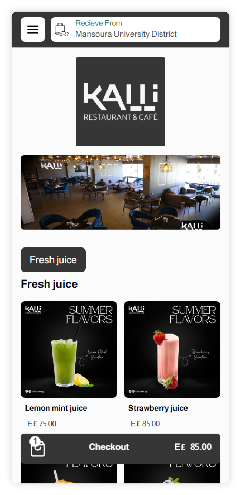 المنيو الالكتروني من فاسترو